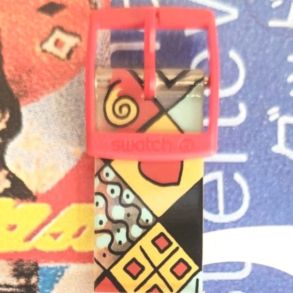 Swatch watch BARK BARK GR118 1994 Standard Gents Designed by Louise Gibb NOS - Picture 5 of 8